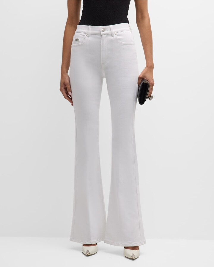 White Bootcut Trousers