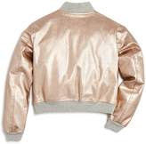 Thumbnail for your product : Splendid Girls' Rose-Gold Faux-Leather Bomber Jacket