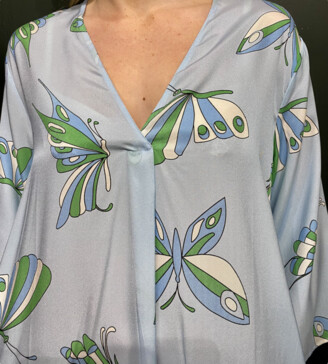Charlotte Sparre New V-Dress in Butterflies, Blue