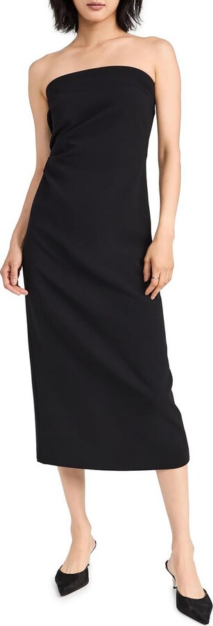 Womens Drapey Polyester Midi Dress