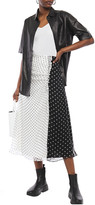 Thumbnail for your product : House of Holland Pleated Polka-dot Silk-chiffon Midi Skirt
