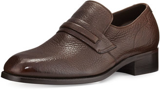 Tom Ford Wilson Banded Leather Loafer, Brown