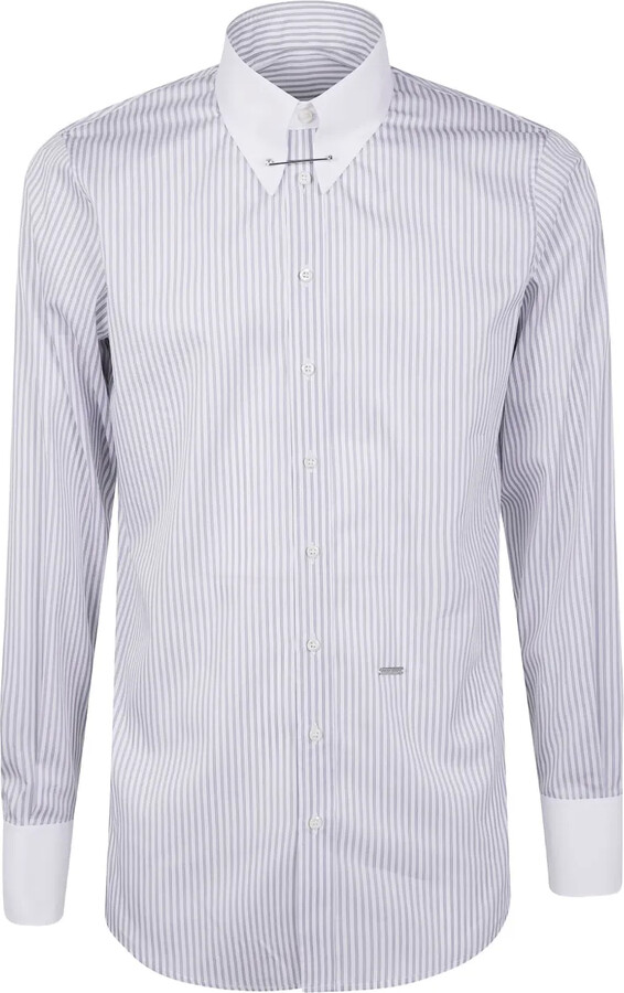 DSQUARED2 Striped Pin-Collar Shirt