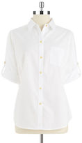 Thumbnail for your product : Jones New York Roll-Tab Sleeved Blouse