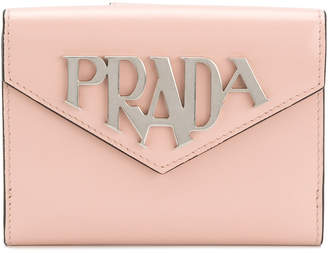 Prada logo plaque wallet