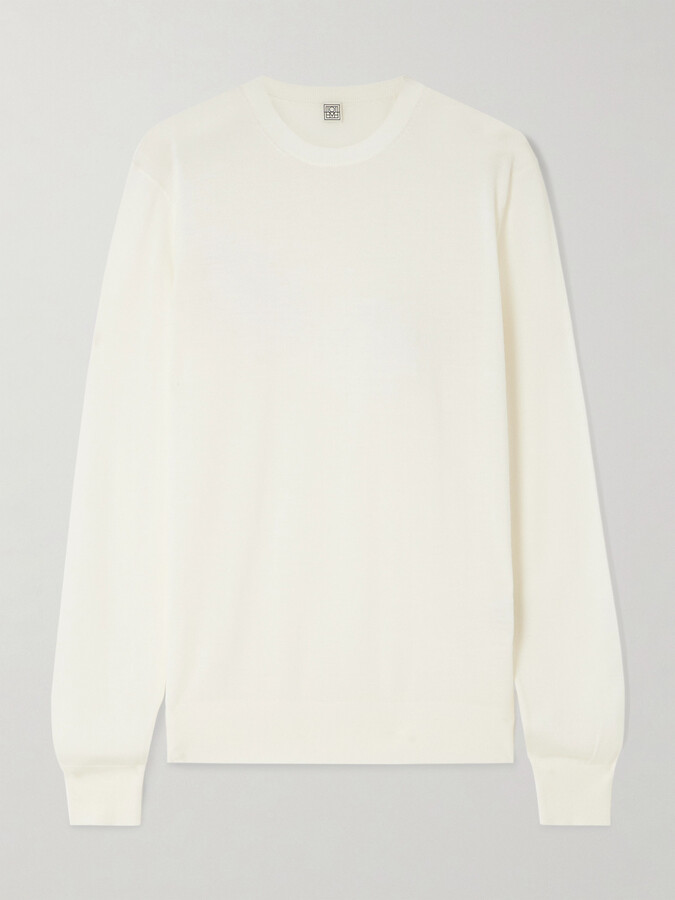 Totême Garderob Wool And Silk-blend Sweater - Ecru