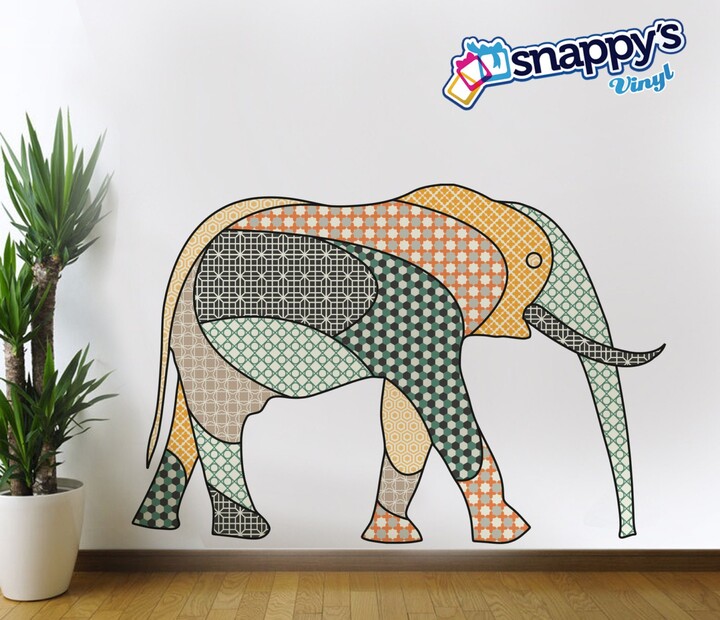 Etsy Geometric Elephant Wall Decal - Boho Animal Vinyl Art