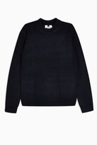 Thumbnail for your product : Topman Navy And Black Chunky Jumper