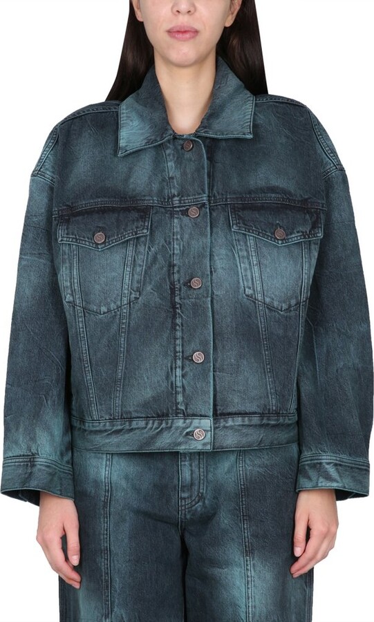 Miluxas Women's Oversized Denim Jacket