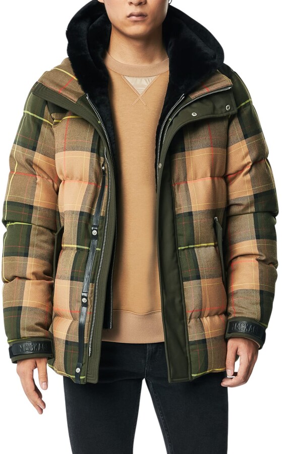 mackage plaid puffer