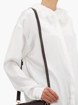 Thumbnail for your product : ÀCHEVAL PAMPA Pico Lace-collar Silk-blend Satin Blouse - White