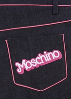 Thumbnail for your product : Moschino Dark blue designer stamped slim jeans