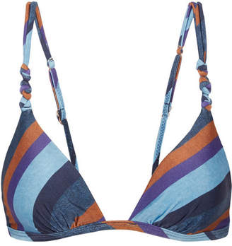 Vix Chambray Rope Striped Triangle Bikini Top - Blue