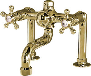 Strom Plumbing by Sign of the Crab British Telephone Tub Faucet with 5 Spoke Handles and Nipple Hook-up Kit