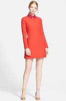 Thumbnail for your product : Valentino Embellished Leather Collar Minidress