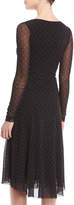 Thumbnail for your product : Fuzzi Dot-Print Tulle Long-Sleeve Wrap Dress