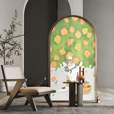 Trinx Cartoon Floral Wooden Screen