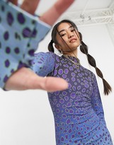 Thumbnail for your product : House of Holland cheetah print bodycon dress in blue multi