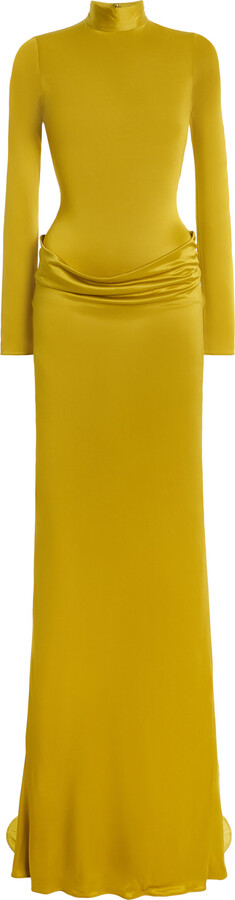 Burc Akyol Caryatide Draped Wool Gown