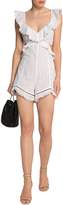 Thumbnail for your product : Zimmermann Jasper Cutout Ruffled Broderie Anglaise Cotton Playsuit