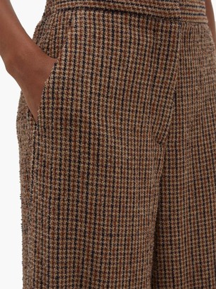 Raey Elasticated-back Wide-leg Textured Tweed Trousers - Brown Multi