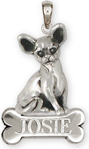 Etsy Chihuahua Jewelry Sterling Silver Personalized Pendant Charms & Ch64-Np