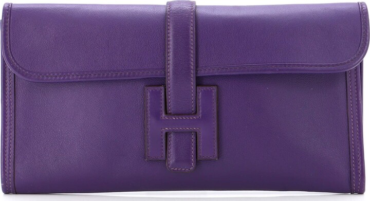 Hermes Jige Elan Clutch Epsom 29 Purple