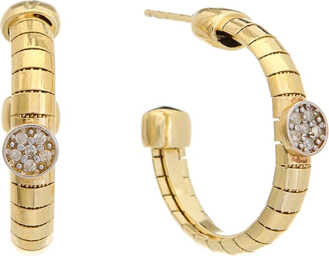 Meshmerise 18K Over Silver 0.12 Ct. Tw. Diamond Earrings