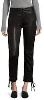 Thumbnail for your product : Frame Lace-Up Leather Skinny Pants