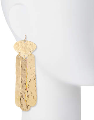 Devon Leigh Hammered Three-Drop Earrings, Gold