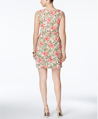 Connected Petite Floral-Print Tiered Sheath Dress