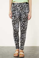 Thumbnail for your product : Topshop Speckle Leopard Jersey Tapered Trousers