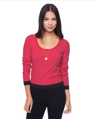Juicy Couture Cropped Stripe Scoop Neck Top