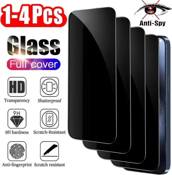 AKABEILA 1-4PCS Anti Spy Screen Protector For Samsung S24 Ultra S25 S23 FE S22 Plus S21 S20 S10 Note 20 10 Lite Privacy Tempered Glass