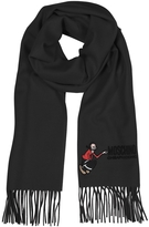 Thumbnail for your product : Moschino Love Logo Embroidery Wool Scarf
