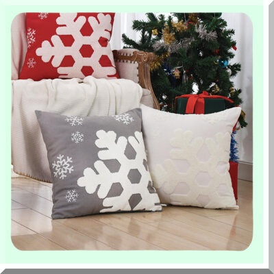 BRBCA Snowflake Bliss Pillow Covers - Set of 2 Embroidered Xmas Cushion Cases for Holiday Home Decor. Perfect for Bed Sofa Chair Porch in Winter.