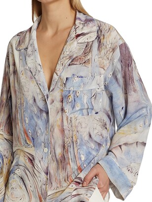 Alexander McQueen Printed Silk Pajama Shirt