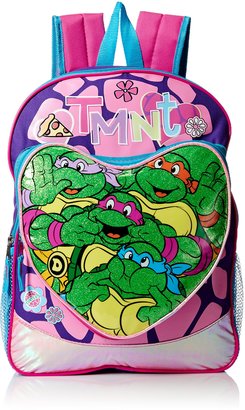 Nickelodeon Teenage Mutant Ninja Turtles Little Girls Heart Pocket 16 Inch Backpack