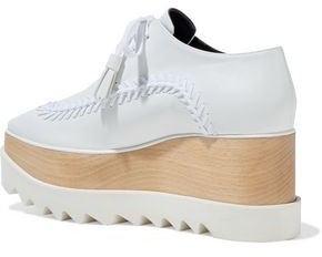 Stella McCartney Elyse Whipstitched Faux Leather Platform Brogues