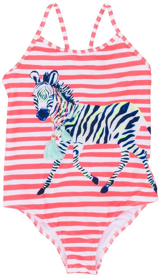 Sunuva Striped Zebra Print Swimsuit ShopStyle Girls' Swimwear