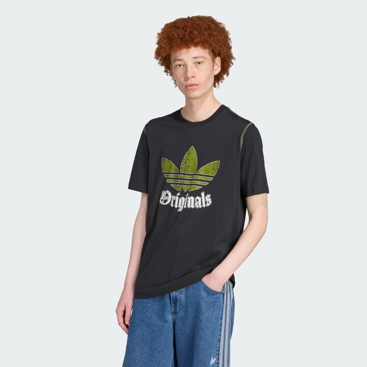 adidas Distressed Graphic Tee Black S Mens