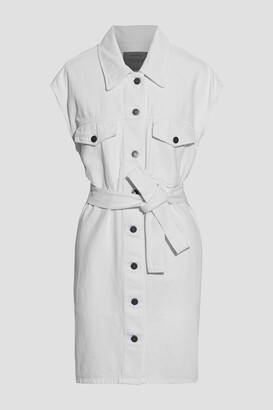 American Vintage Belted denim mini dress