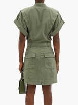 Thumbnail for your product : Frame Patch-pocket Belted Cotton Shirt Dress - Khaki