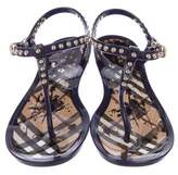 Thumbnail for your product : Burberry Haymarket Splash Jelly Thong Sandals w/ Tags