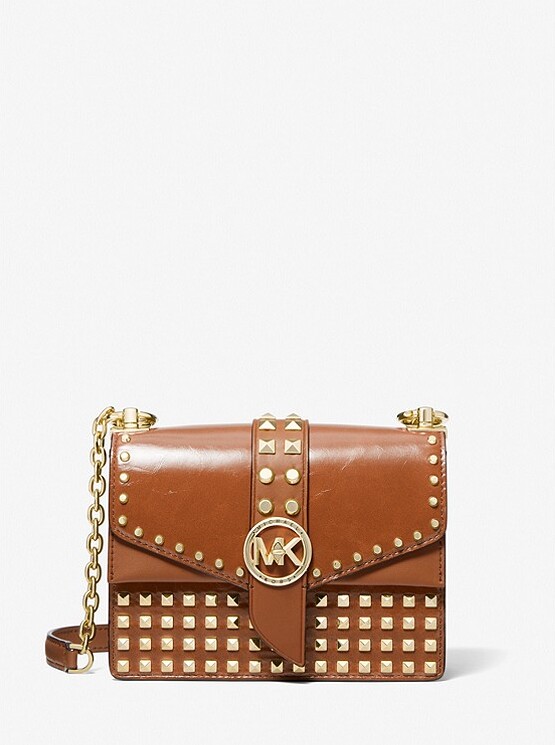 Michael Kors Greenwich ExtraSmall Studded Patent Leather Crossbody Bag