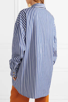 Awake Oversized Striped Cotton-poplin Shirt - Royal blue