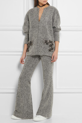 By Malene Birger Vassionah Boiled Wool-blend Flared Pants - Gray