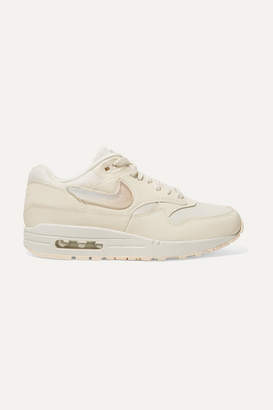 Nike Air Max 1 Leather And Canvas Sneakers - Ivory
