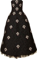 Thumbnail for your product : Carolina Herrera Crystal-Embellished Brocade-Effect Gown