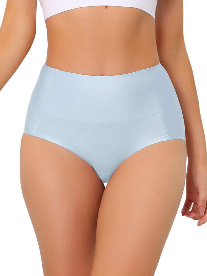 Unique Bargains Women’s Tummy Control Breathable Hipster Underwear Panties L Light Blue